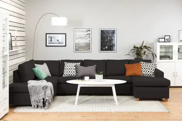 Crazy 5-sits Vänstervänd U-formad X-Large Soffa med Divan och Schäslong i Tyg - Antracit - Products - Möbler - Soffa - U-soffa
