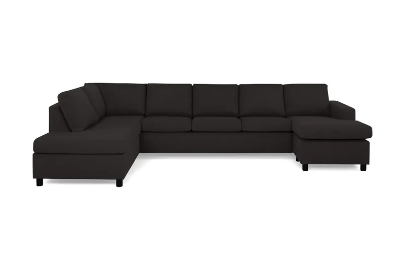 Crazy 5-sits Vänstervänd U-formad X-Large Soffa med Divan och Schäslong i Tyg - Antracit - Products - Möbler - Soffa - U-soffa