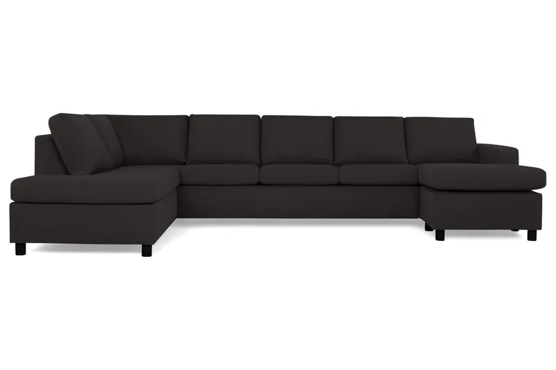 Crazy 5-sits Vänstervänd U-formad X-Large Soffa med Divan och Schäslong i Tyg - Antracit - Products - Möbler - Soffa - U-soffa