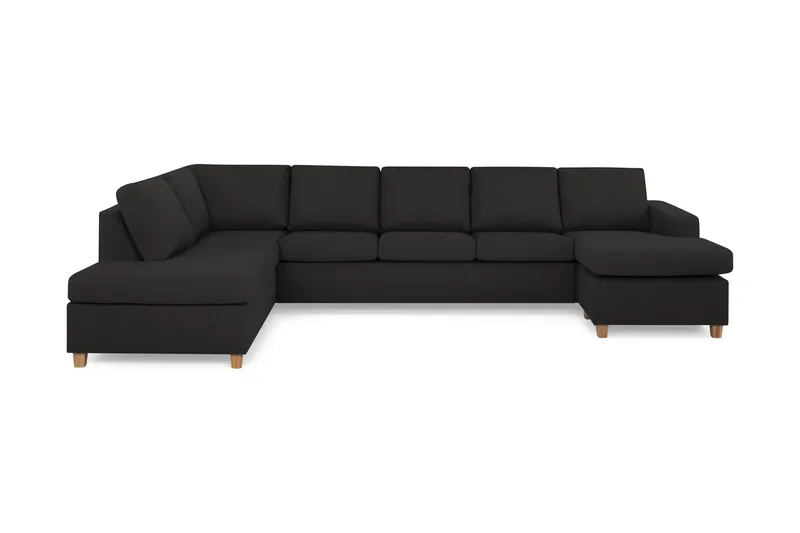 Crazy 5-sits Vänstervänd U-formad X-Large Soffa med Divan och Schäslong i Tyg - Antracit - Products - Möbler - Soffa - U-soffa