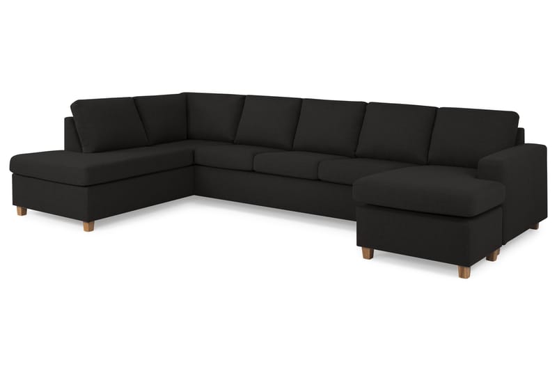 Crazy 5-sits Vänstervänd U-formad X-Large Soffa med Divan och Schäslong i Tyg - Antracit - Products - Möbler - Soffa - U-soffa