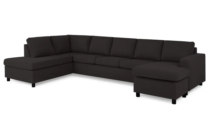 Crazy 5-sits Vänstervänd U-formad X-Large Soffa med Divan och Schäslong i Tyg - Antracit - Products - Möbler - Soffa - U-soffa