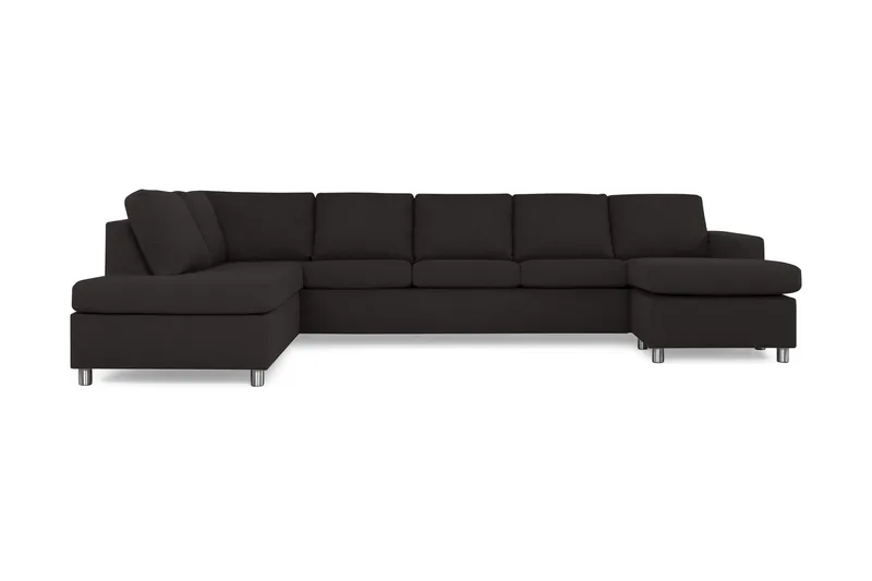 Crazy 5-sits Vänstervänd U-formad X-Large Soffa med Divan och Schäslong i Tyg - Antracit - Products - Möbler - Soffa - U-soffa