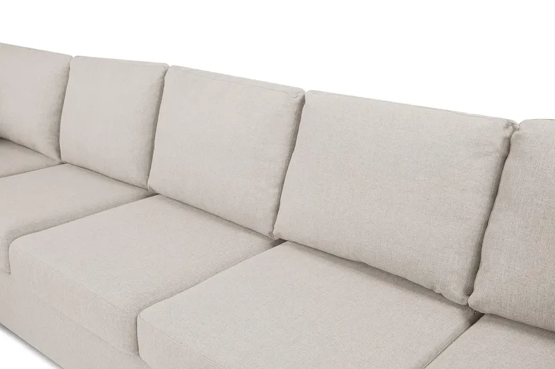 Crazy 5-sits Vänstervänd U-formad X-Large Soffa med Divan och Schäslong i Tyg - Beige - Products - Möbler - Soffa - U-soffa