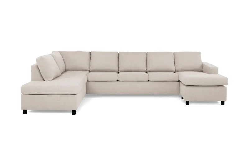 Crazy 5-sits Vänstervänd U-formad X-Large Soffa med Divan och Schäslong i Tyg - Beige - Products - Möbler - Soffa - U-soffa