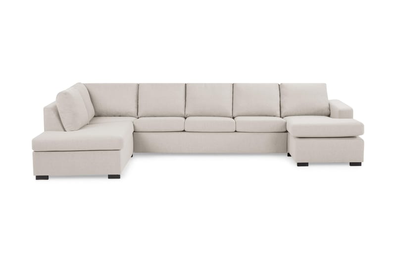Crazy 5-sits Vänstervänd U-formad X-Large Soffa med Divan och Schäslong i Tyg, Beige