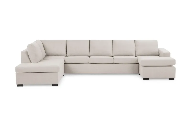 Crazy 5-sits Vänstervänd U-formad X-Large Soffa med Divan och Schäslong i Tyg - Beige - Products - Möbler - Soffa - U-soffa