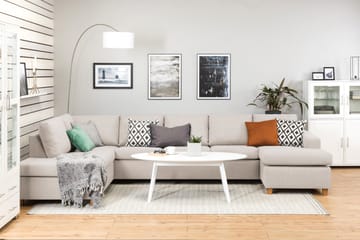 Crazy 5-sits Vänstervänd U-formad X-Large Soffa med Divan och Schäslong i Tyg - Beige - Products - Möbler - Soffa - U-soffa