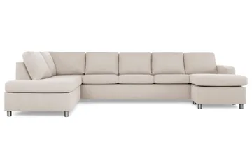Crazy 5-sits Vänstervänd U-formad X-Large Soffa med Divan och Schäslong i Tyg - Beige - Products - Möbler - Soffa - U-soffa