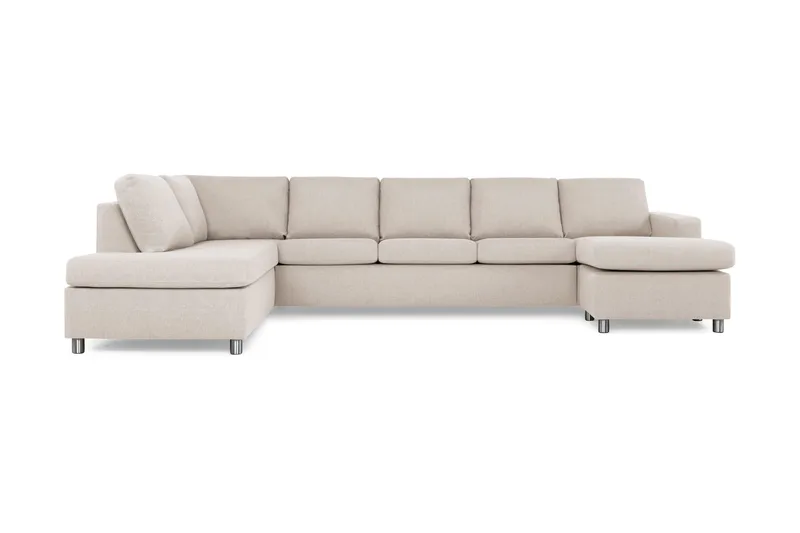 Crazy 5-sits Vänstervänd U-formad X-Large Soffa med Divan och Schäslong i Tyg - Beige - Products - Möbler - Soffa - U-soffa