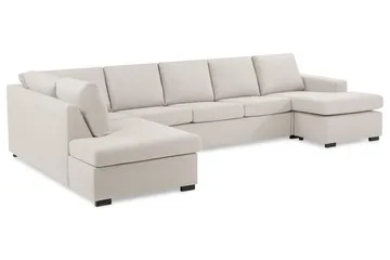 Crazy 5-sits Vänstervänd U-formad X-Large Soffa med Divan och Schäslong i Tyg - Beige - Products - Möbler - Soffa - U-soffa