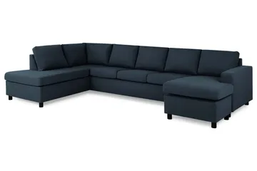 Crazy 5-sits Vänstervänd U-formad X-Large Soffa med Divan och Schäslong i Tyg - Blå - Products - Möbler - Soffa - U-soffa