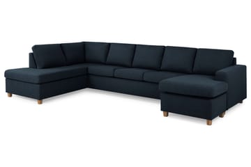 Crazy 5-sits Vänstervänd U-formad X-Large Soffa med Divan och Schäslong i Tyg - Blå - Products - Möbler - Soffa - U-soffa