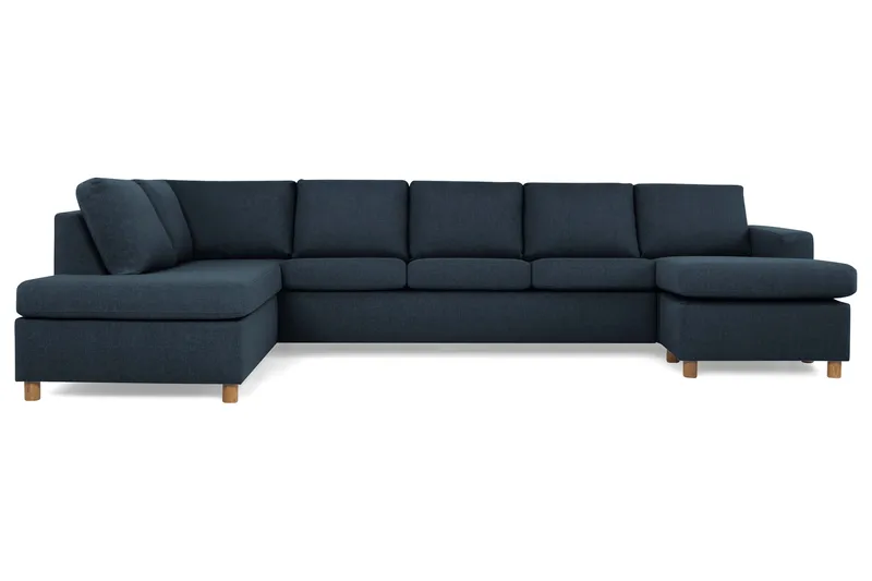 Crazy 5-sits Vänstervänd U-formad X-Large Soffa med Divan och Schäslong i Tyg - Blå - Products - Möbler - Soffa - U-soffa