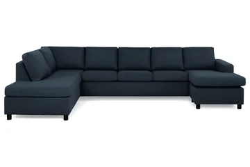 Crazy 5-sits Vänstervänd U-formad X-Large Soffa med Divan och Schäslong i Tyg - Blå - Products - Möbler - Soffa - U-soffa