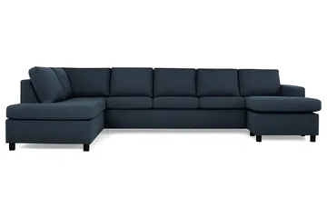 Crazy 5-sits Vänstervänd U-formad X-Large Soffa med Divan och Schäslong i Tyg - Blå - Products - Möbler - Soffa - U-soffa
