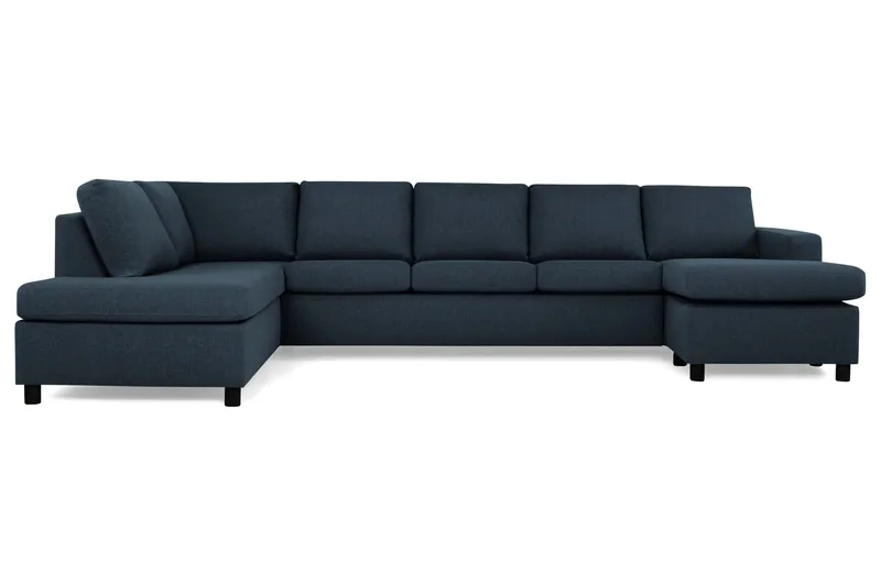 Crazy 5-sits Vänstervänd U-formad X-Large Soffa med Divan och Schäslong i Tyg - Blå - Products - Möbler - Soffa - U-soffa