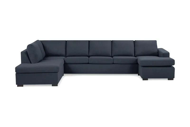 Crazy 5-sits Vänstervänd U-formad X-Large Soffa med Divan och Schäslong i Tyg - Blå - Products - Möbler - Soffa - U-soffa