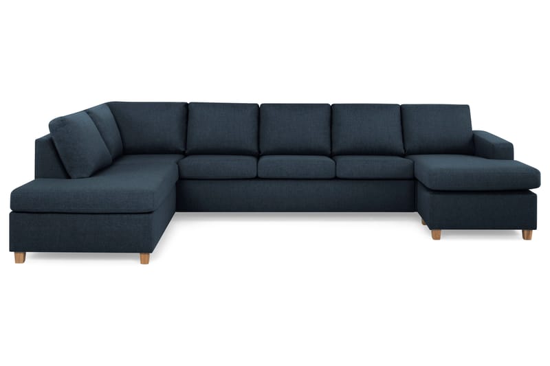 Crazy 5-sits Vänstervänd U-formad X-Large Soffa med Divan och Schäslong i Tyg - Blå - Products - Möbler - Soffa - U-soffa