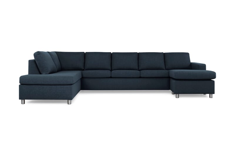 Crazy 5-sits Vänstervänd U-formad X-Large Soffa med Divan och Schäslong i Tyg - Blå - Products - Möbler - Soffa - U-soffa
