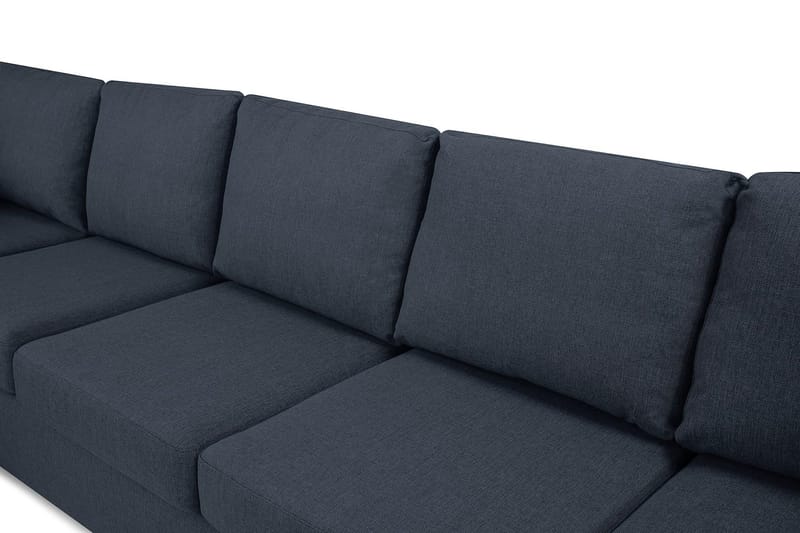 Crazy 5-sits Vänstervänd U-formad X-Large Soffa med Divan och Schäslong i Tyg - Blå - Products - Möbler - Soffa - U-soffa