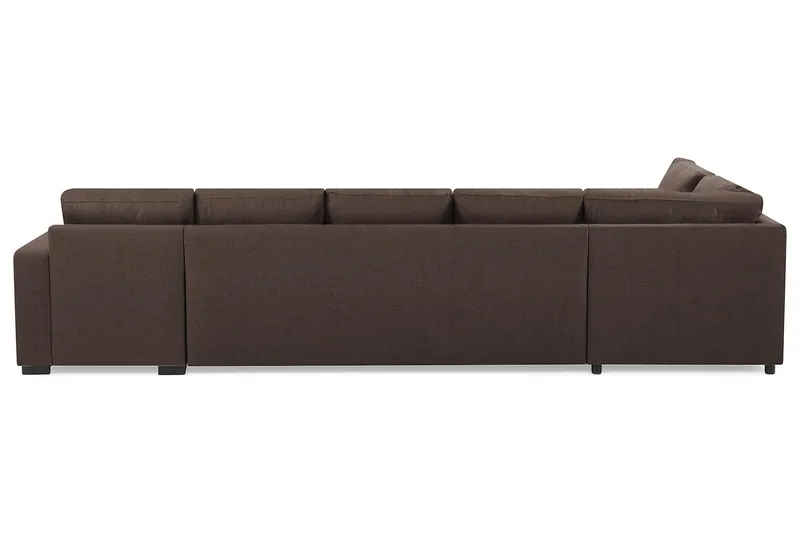 Crazy 5-sits Vänstervänd U-formad X-Large Soffa med Divan och Schäslong i Tyg - Brun - Products - Möbler - Soffa - U-soffa
