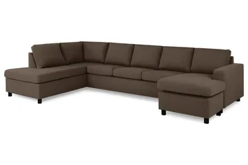 Crazy 5-sits Vänstervänd U-formad X-Large Soffa med Divan och Schäslong i Tyg - Brun - Products - Möbler - Soffa - U-soffa