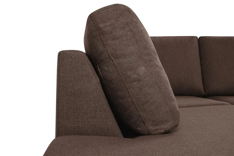 Crazy 5-sits Vänstervänd U-formad X-Large Soffa med Divan och Schäslong i Tyg - Brun - Products - Möbler - Soffa - U-soffa