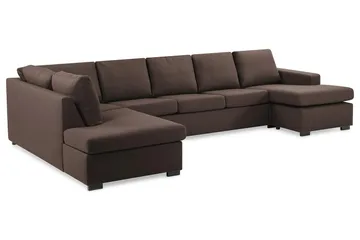 Crazy 5-sits Vänstervänd U-formad X-Large Soffa med Divan och Schäslong i Tyg - Brun - Products - Möbler - Soffa - U-soffa