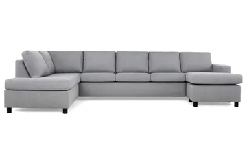 Crazy 5-sits Vänstervänd U-formad X-Large Soffa med Divan och Schäslong i Tyg - Grå - Products - Möbler - Soffa - U-soffa