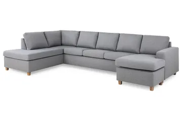 Crazy 5-sits Vänstervänd U-formad X-Large Soffa med Divan och Schäslong i Tyg - Grå - Products - Möbler - Soffa - U-soffa