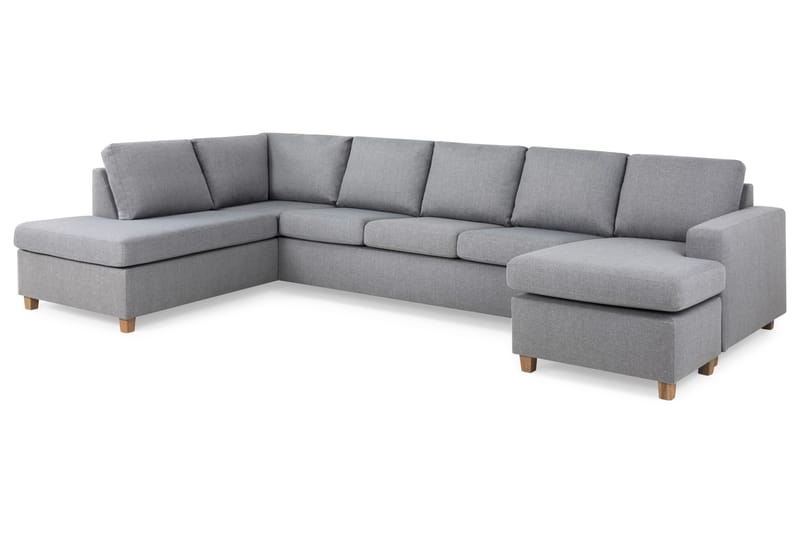 Crazy 5-sits Vänstervänd U-formad X-Large Soffa med Divan och Schäslong i Tyg - Grå - Products - Möbler - Soffa - U-soffa