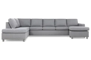 Crazy 5-sits Vänstervänd U-formad X-Large Soffa med Divan och Schäslong i Tyg - Grå - Products - Möbler - Soffa - U-soffa