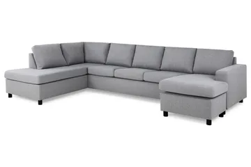 Crazy 5-sits Vänstervänd U-formad X-Large Soffa med Divan och Schäslong i Tyg - Grå - Products - Möbler - Soffa - U-soffa