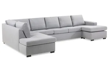 Crazy 5-sits Vänstervänd U-formad X-Large Soffa med Divan och Schäslong i Tyg - Grå - Products - Möbler - Soffa - U-soffa