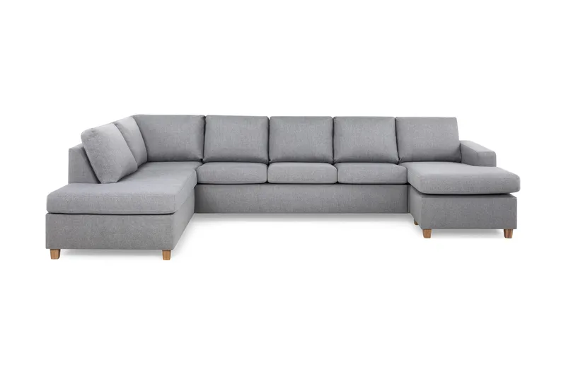 Crazy 5-sits Vänstervänd U-formad X-Large Soffa med Divan och Schäslong i Tyg - Grå - Products - Möbler - Soffa - U-soffa
