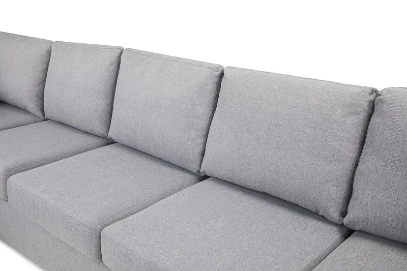 Crazy 5-sits Vänstervänd U-formad X-Large Soffa med Divan och Schäslong i Tyg - Grå - Products - Möbler - Soffa - U-soffa