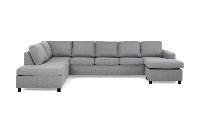 Crazy 5-sits Vänstervänd U-formad X-Large Soffa med Divan och Schäslong i Tyg - Grå - Products - Möbler - Soffa - U-soffa