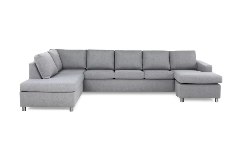 Crazy 5-sits Vänstervänd U-formad X-Large Soffa med Divan och Schäslong i Tyg - Grå - Products - Möbler - Soffa - U-soffa
