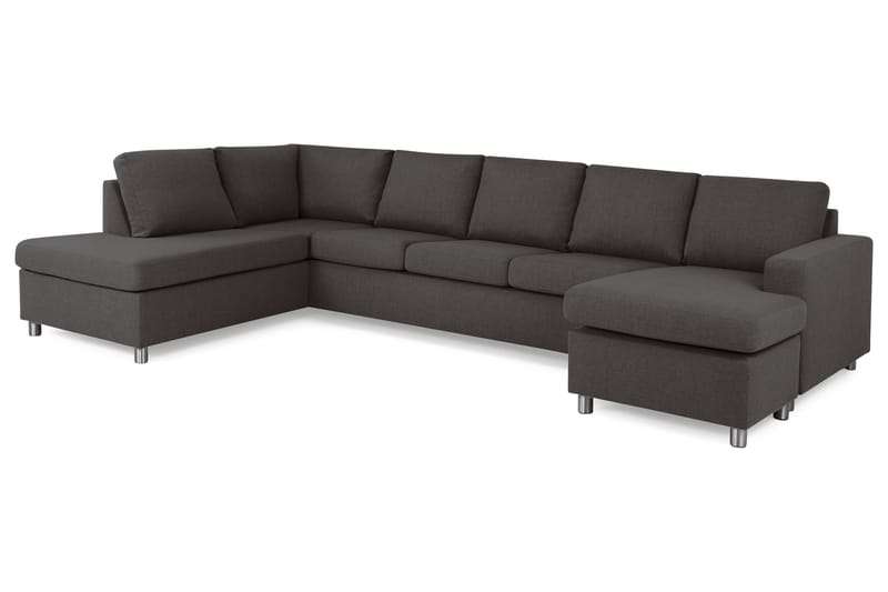 Crazy 5-sits Vänstervänd U-formad X-Large Soffa med Divan och Schäslong i Tyg - Mörkgrå - Products - Möbler - Soffa - U-soffa