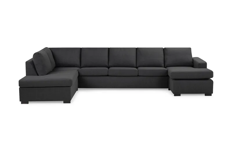 Crazy 5-sits Vänstervänd U-formad X-Large Soffa med Divan och Schäslong i Tyg - Mörkgrå - Products - Möbler - Soffa - U-soffa