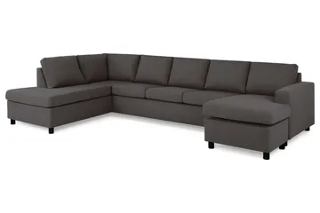 Crazy 5-sits Vänstervänd U-formad X-Large Soffa med Divan och Schäslong i Tyg - Mörkgrå - Products - Möbler - Soffa - U-soffa