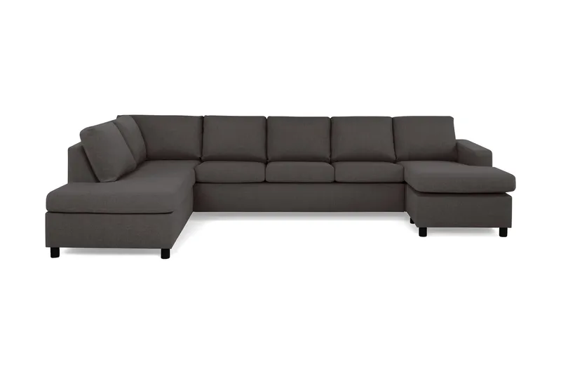 Crazy 5-sits Vänstervänd U-formad X-Large Soffa med Divan och Schäslong i Tyg - Mörkgrå - Products - Möbler - Soffa - U-soffa