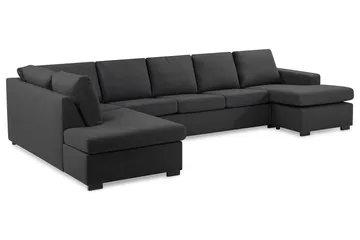 Crazy 5-sits Vänstervänd U-formad X-Large Soffa med Divan och Schäslong i Tyg - Mörkgrå - Products - Möbler - Soffa - U-soffa