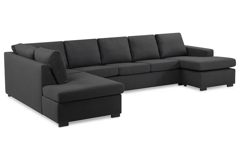 Crazy 5-sits Vänstervänd U-formad X-Large Soffa med Divan och Schäslong i Tyg - Mörkgrå - Products - Möbler - Soffa - U-soffa