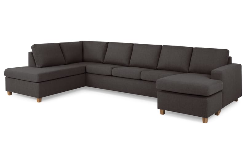 Crazy 5-sits Vänstervänd U-formad X-Large Soffa med Divan och Schäslong i Tyg - Mörkgrå - Products - Möbler - Soffa - U-soffa