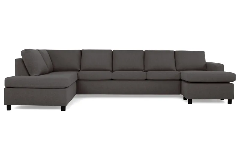 Crazy 5-sits Vänstervänd U-formad X-Large Soffa med Divan och Schäslong i Tyg - Mörkgrå - Products - Möbler - Soffa - U-soffa