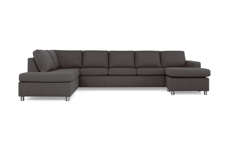 Crazy 5-sits Vänstervänd U-formad X-Large Soffa med Divan och Schäslong i Tyg - Mörkgrå - Products - Möbler - Soffa - U-soffa