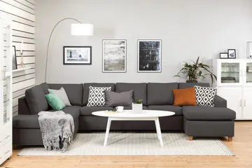 Crazy 5-sits Vänstervänd U-formad X-Large Soffa med Divan och Schäslong i Tyg - Mörkgrå - Products - Möbler - Soffa - U-soffa