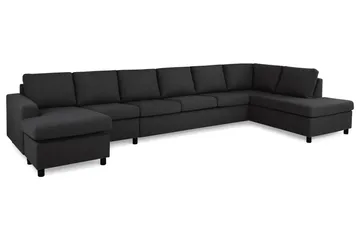 Crazy 6-sits Högervänd U-formad XX-Large Soffa med Divan och Schäslong i Tyg - Antracit - Products - Möbler - Soffa - U-soffa